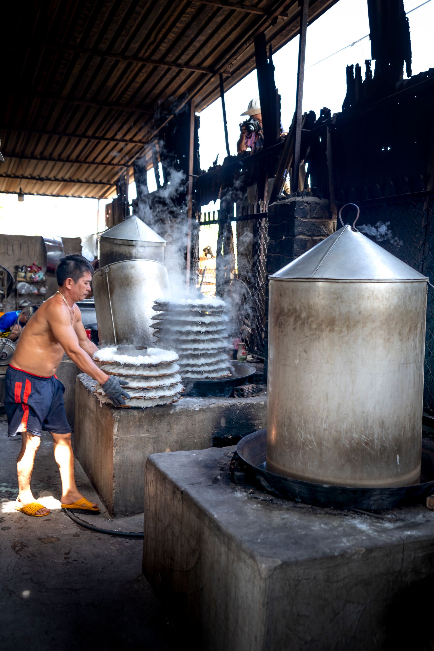 Steam processing inside a rice mill